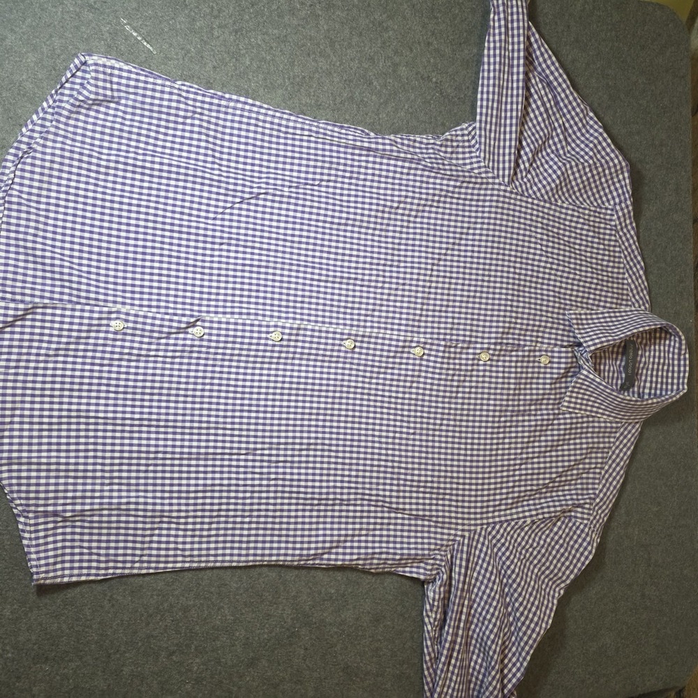 Angelo Litrico Purple Plaid Long Sleeve Button Down Small 37-38 A1